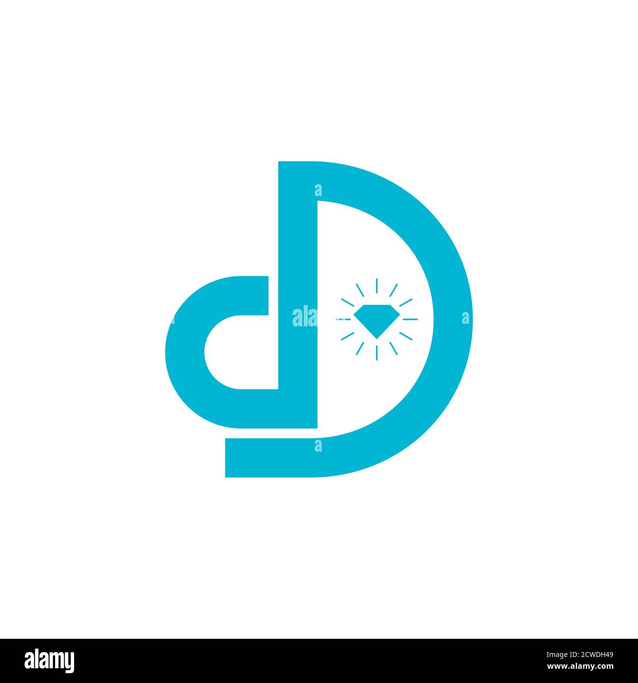 letter dd simple linked logo vector Stock Vector