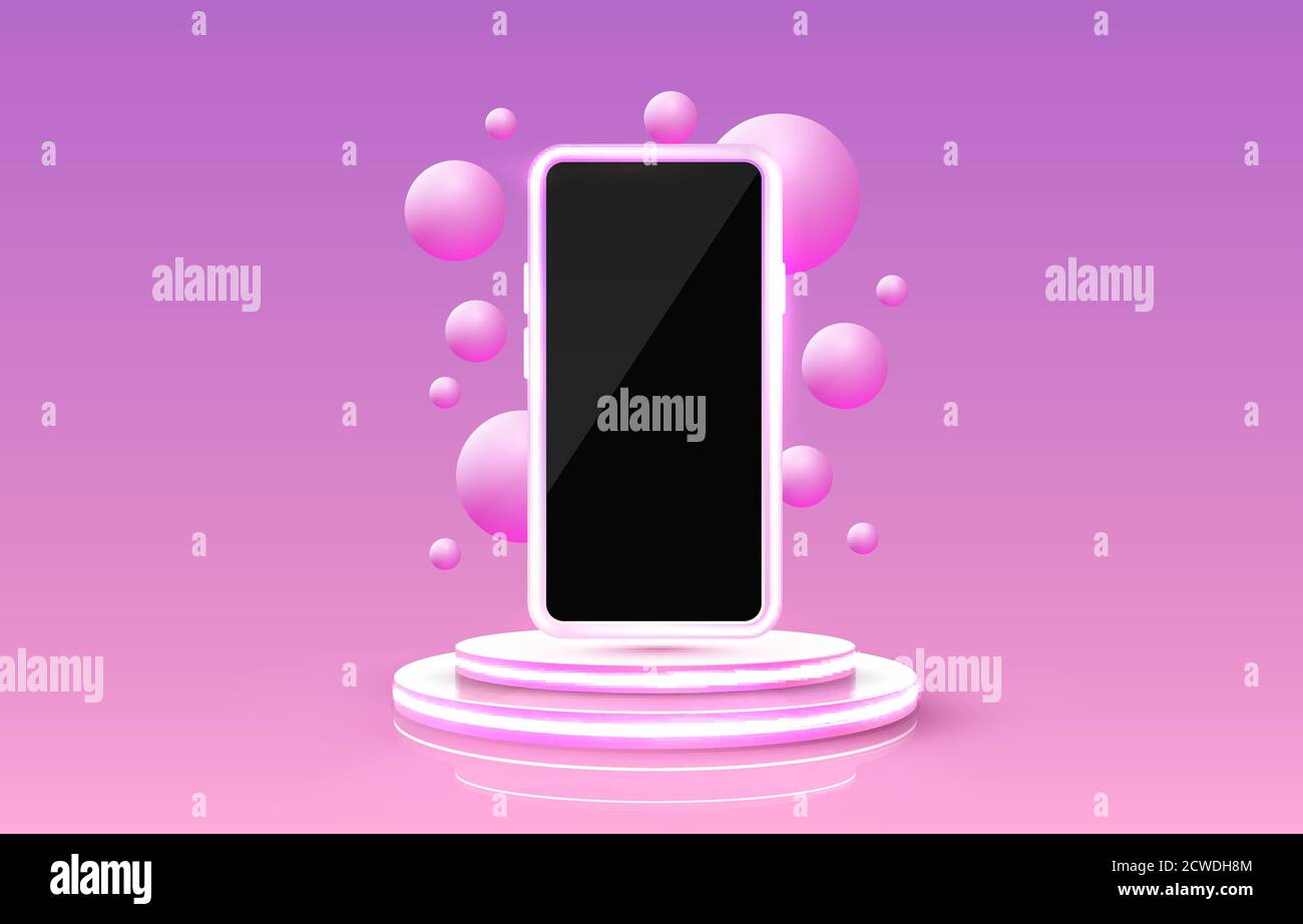 Smartphone mobile screen, technology mobile display light. Vector