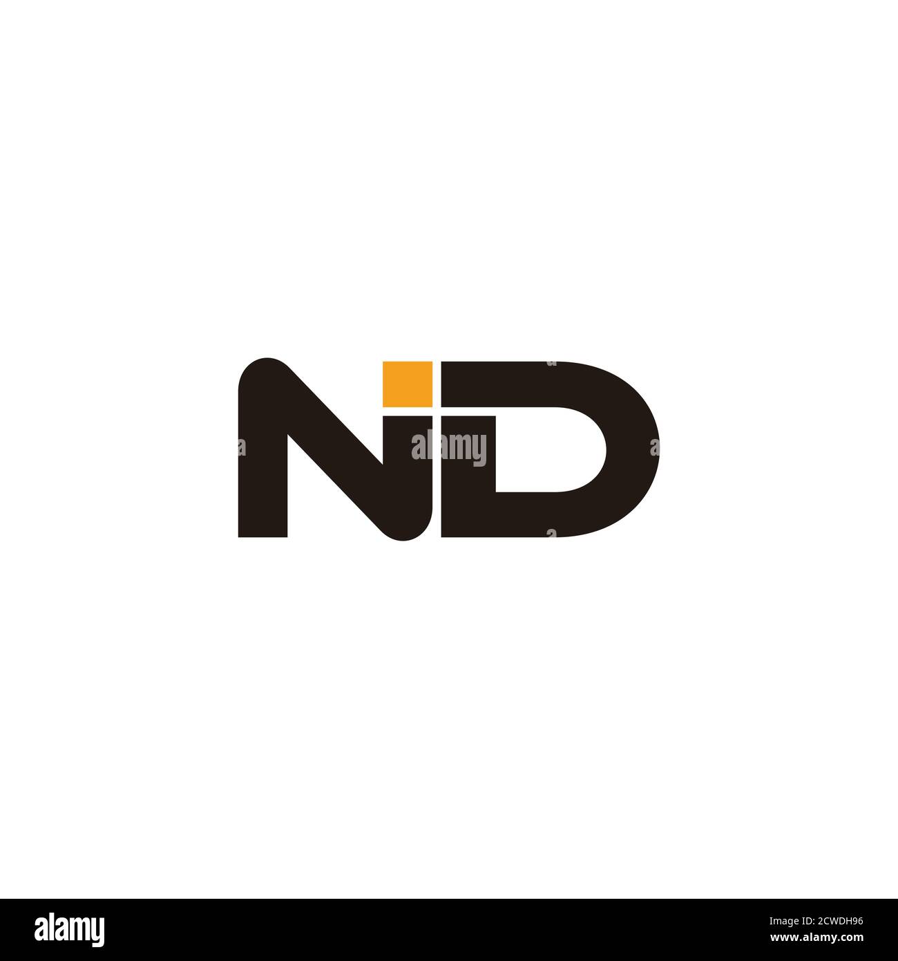 letter nd simple geometric line art symbol logo vector Stock Vector