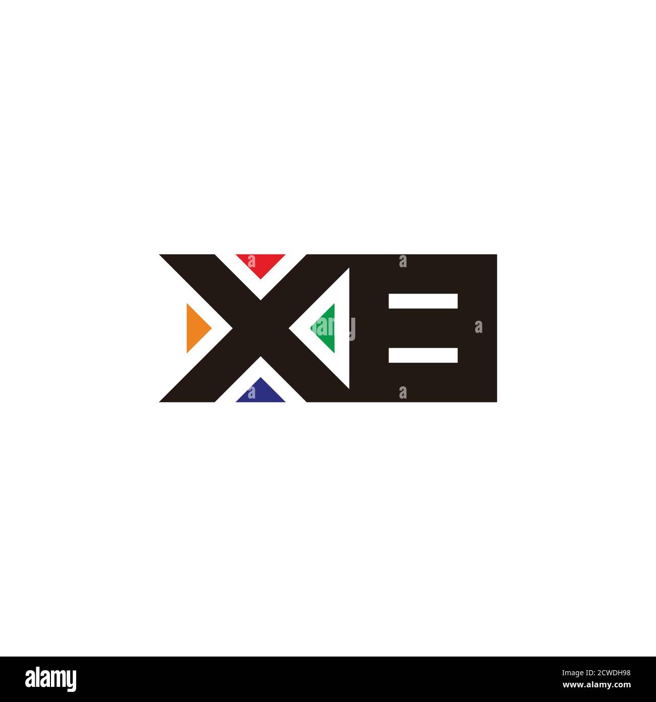 letter xb square geometric focus arrows symbol logo vector Stock Vector