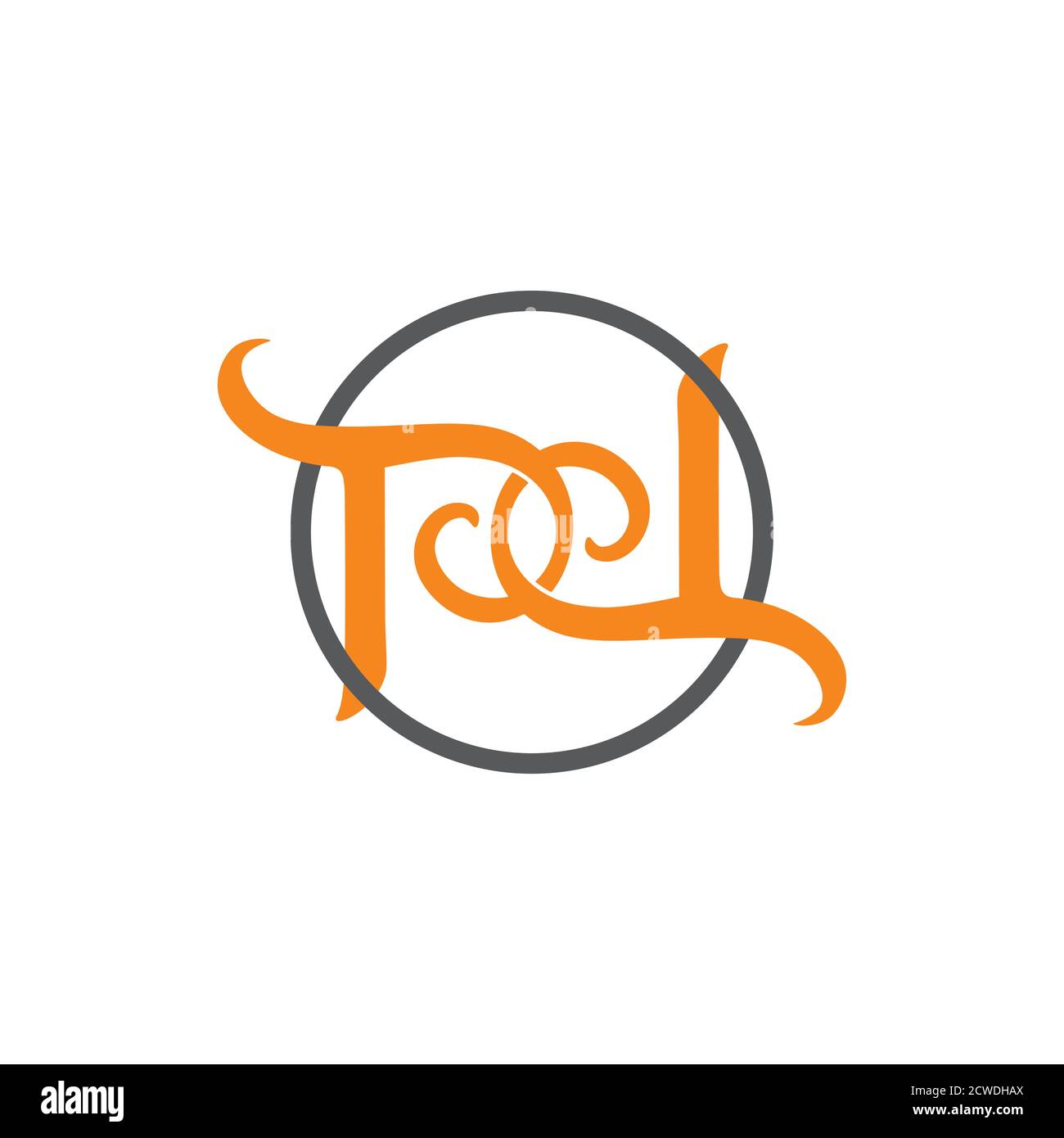 letter pd linked spiral logo vector Stock Vector