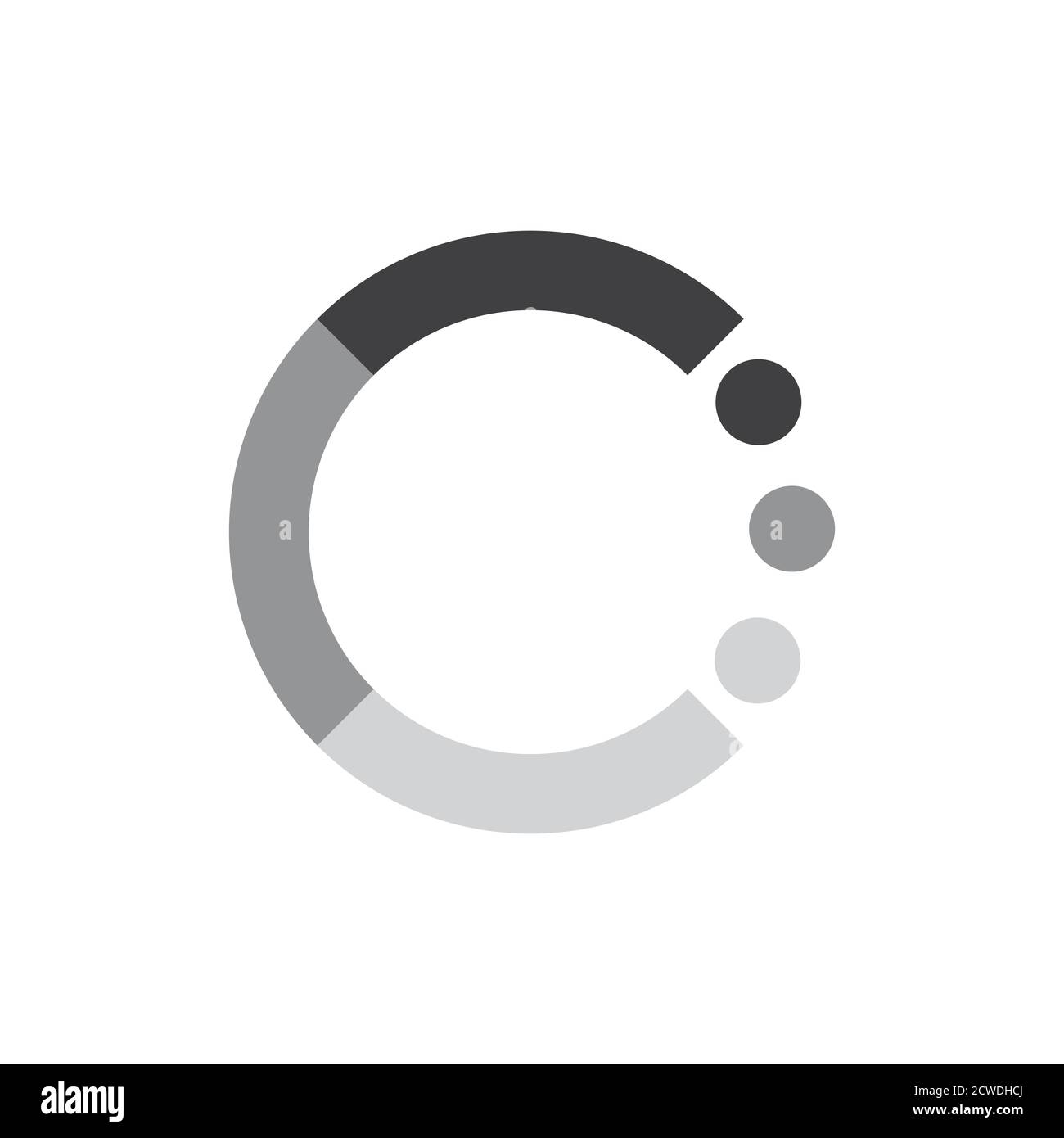 letter c gradient dots process logo vector Stock Vector