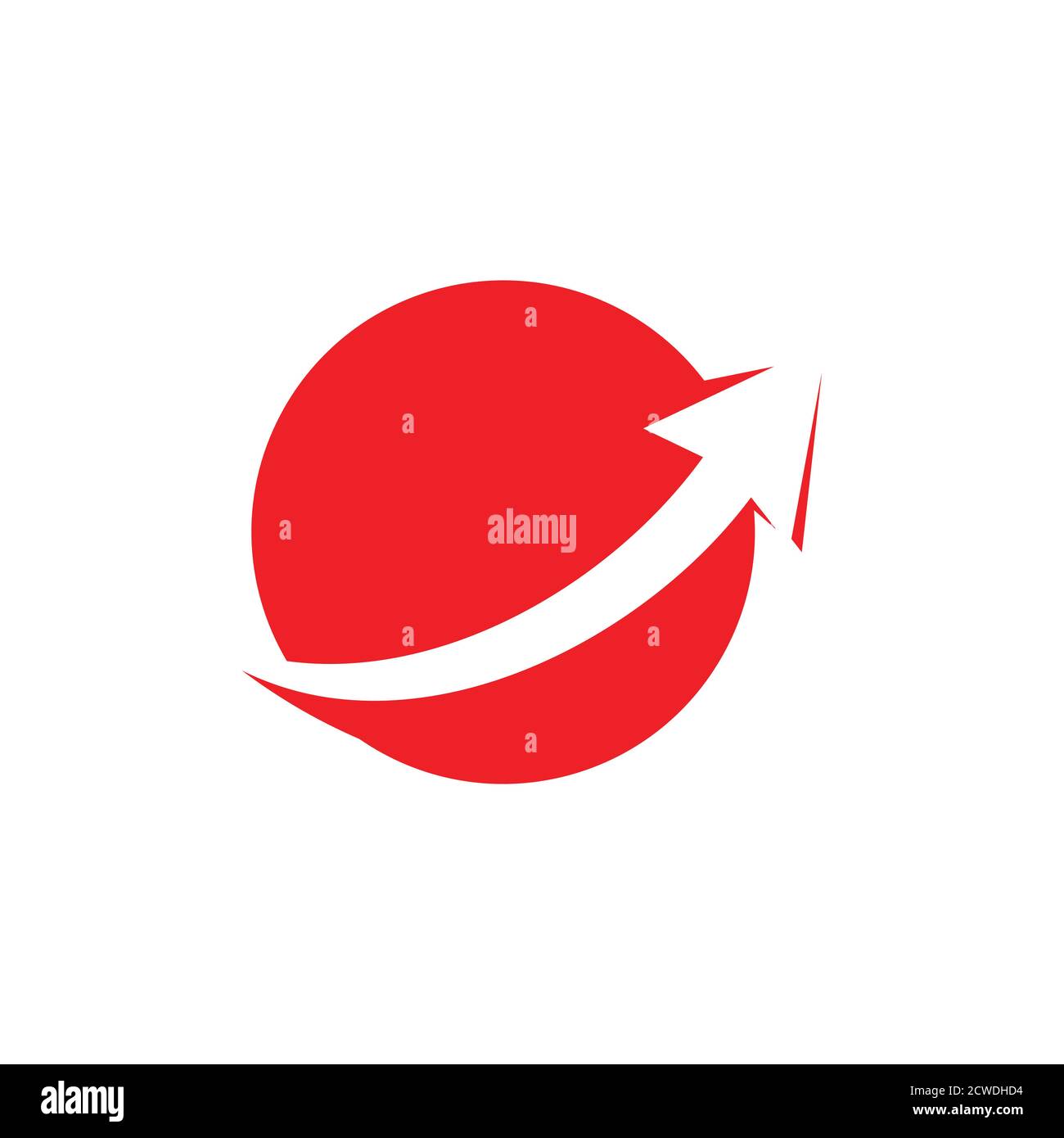 geometric round planet global negative space logo vector Stock Vector