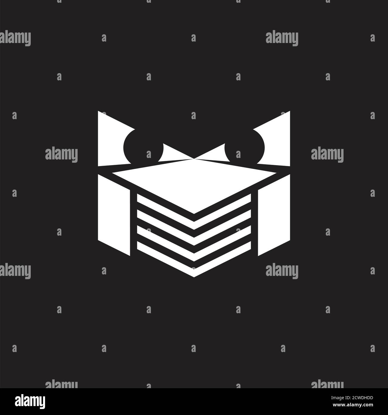 letter m simple geometric robot face logo vector Stock Vector