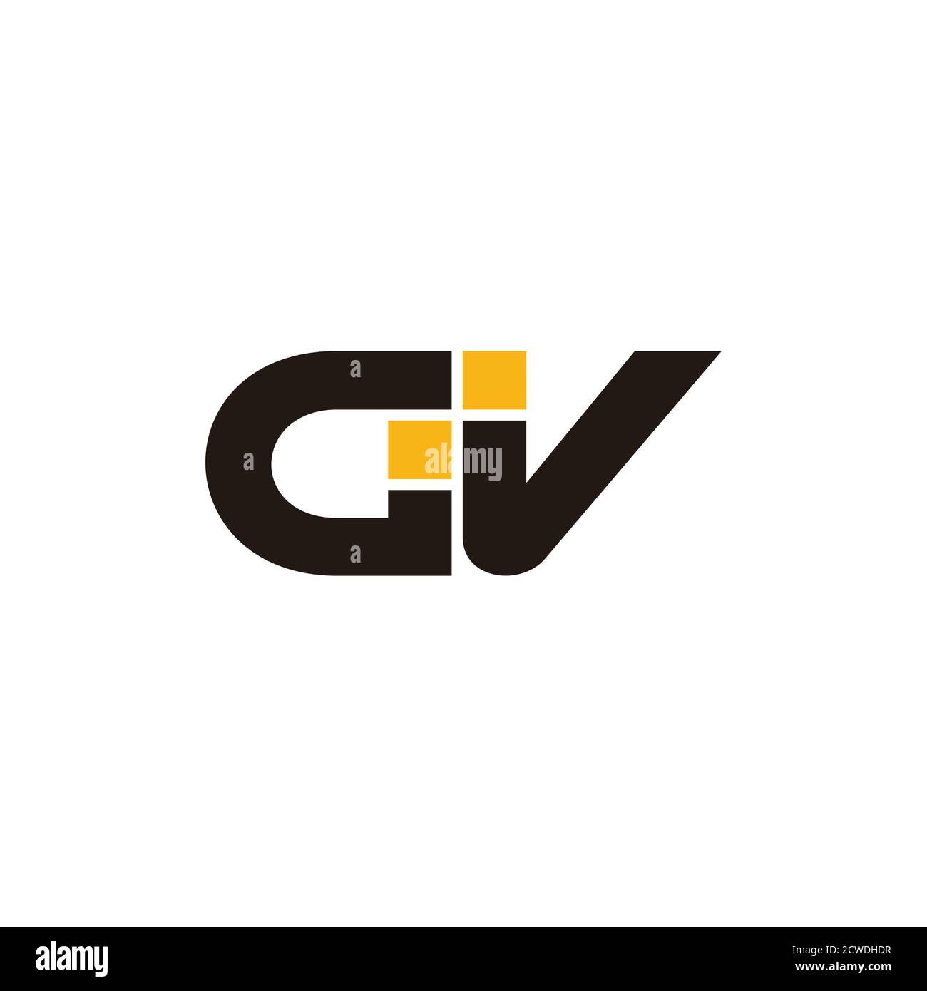 letter cv abstract windows geometric simple logo vector Stock Vector