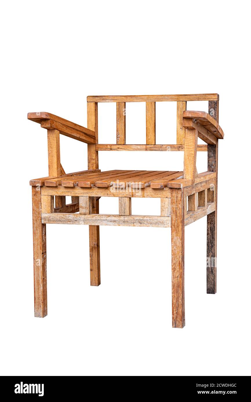 Wooden chair isolated on white background with clipping path Stock ...