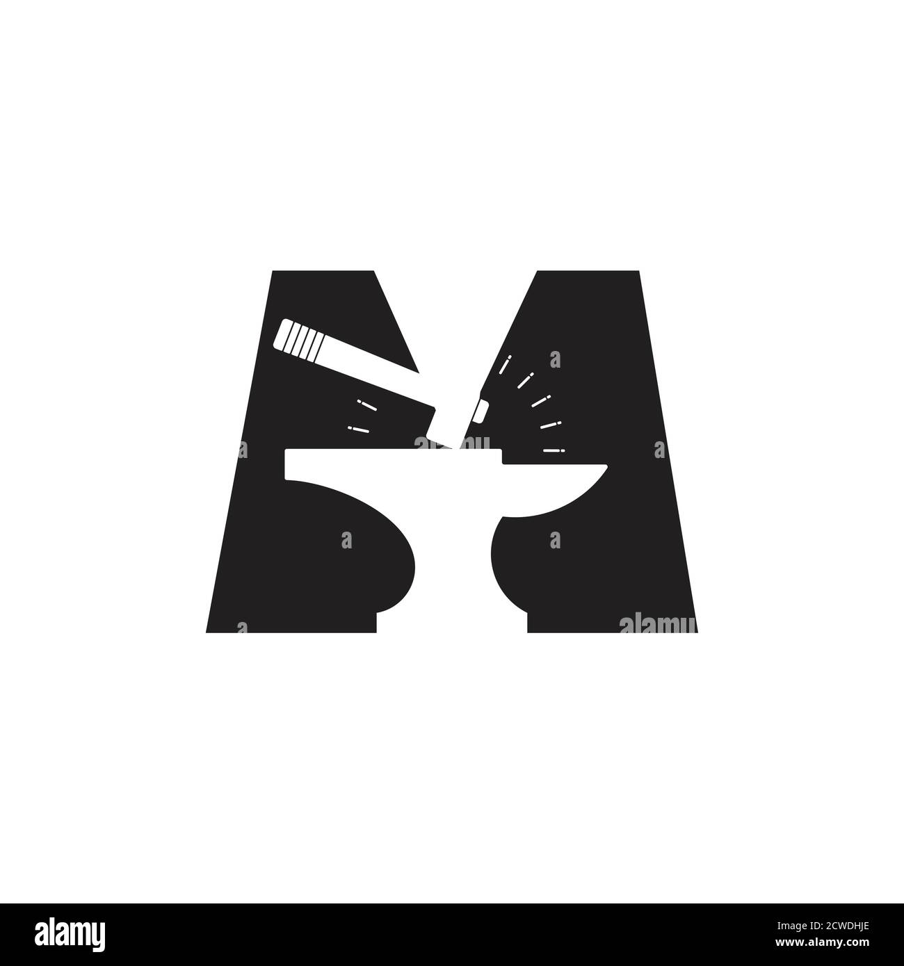 letter m blacksmith design logo vector Stock Vector