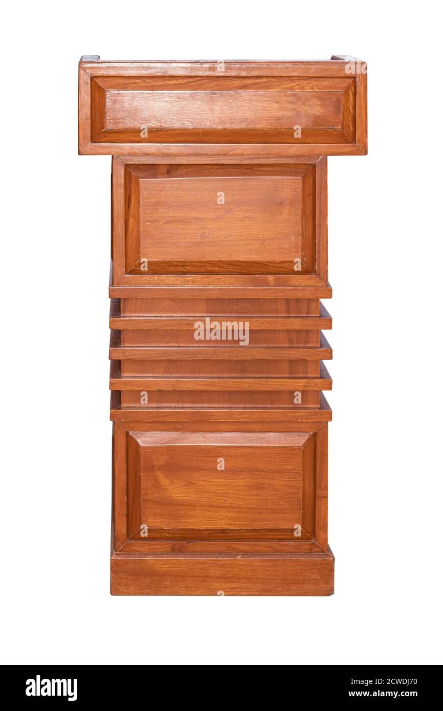 Standing Rostrum Wooden Podium Tribune Rostrum Stand Isolated on White Background, Work ...