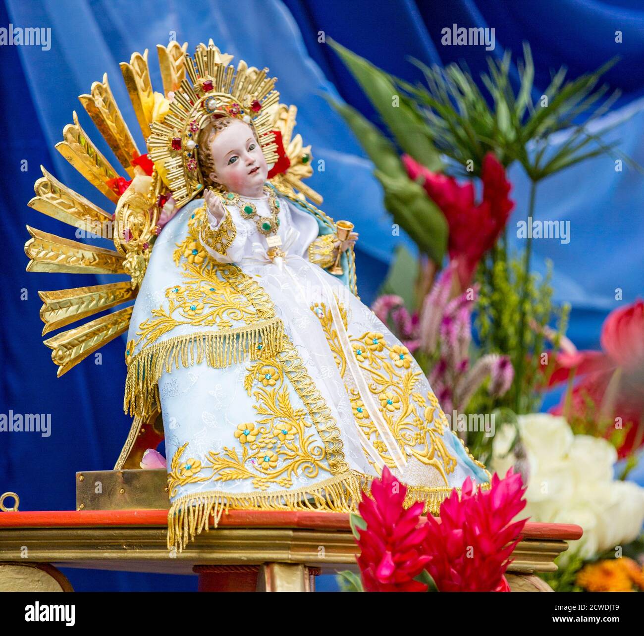 Cuenca, Ecuador December 24, 2015 Famous statue of baby Jesus is at