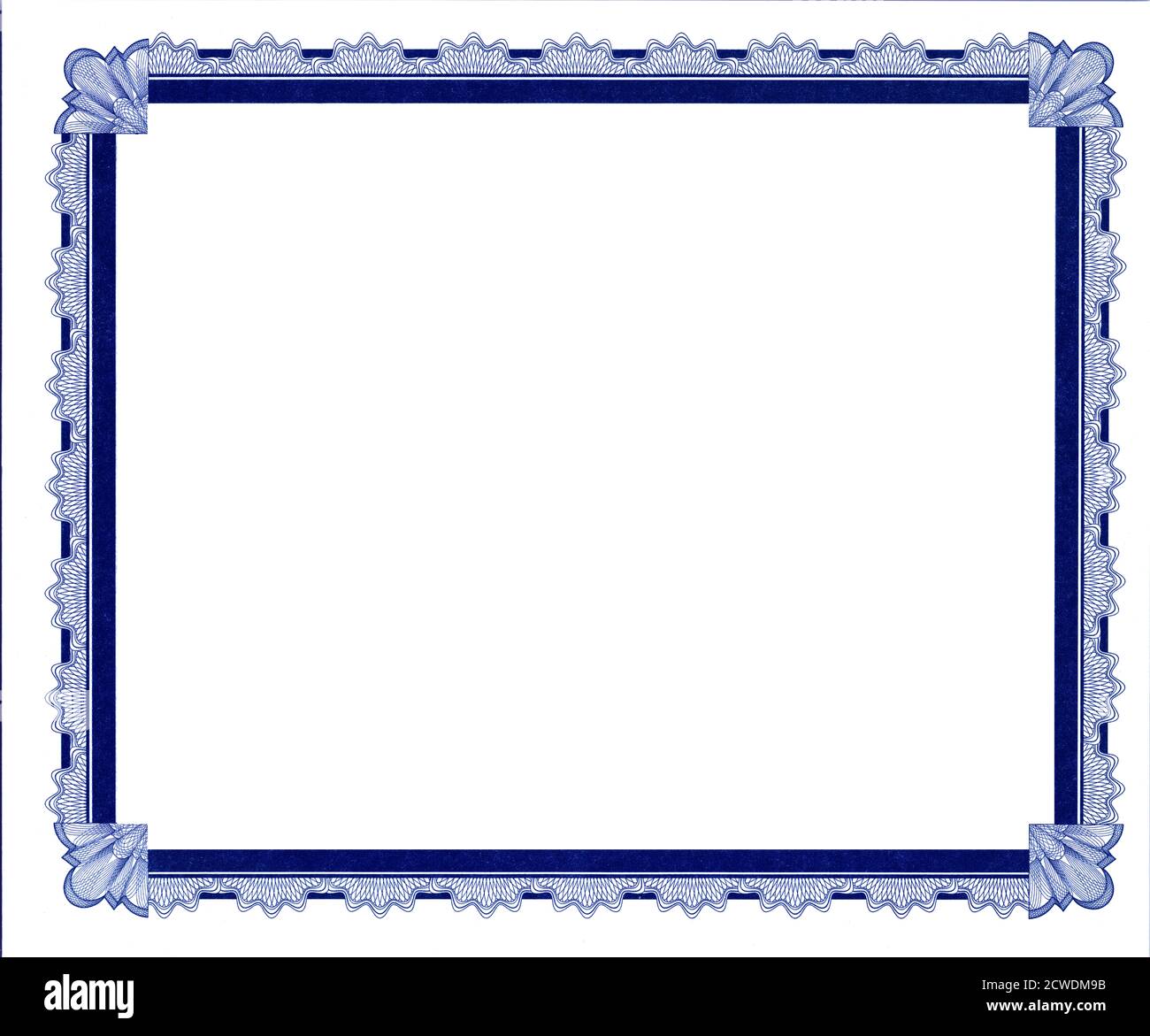 Blue Certificate Border frame blank for awards Stock Photo - Alamy With Award Certificate Border Template