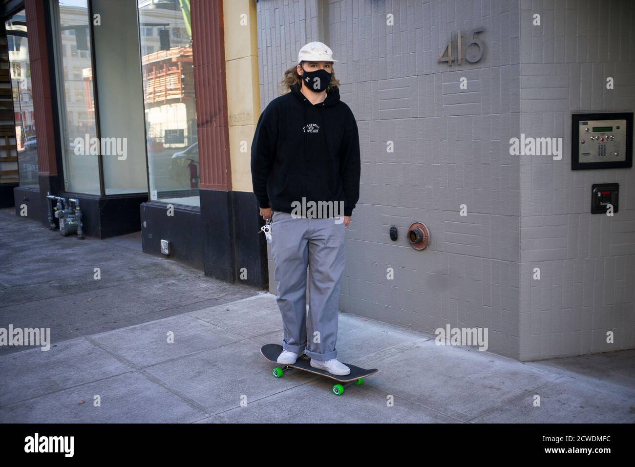 Portland, USA. 27th Sep, 2020. A young man plays skateboard in Portland, the United States, Sept. 27, 2020. The COVID-19 infection rate among adolescents aged between 12 and 17 is 'approximately double' that of younger children, according to a new report by the U.S. Centers for Disease Control and Prevention (CDC). Credit: Alan Chin/Xinhua/Alamy Live News Stock Photo
