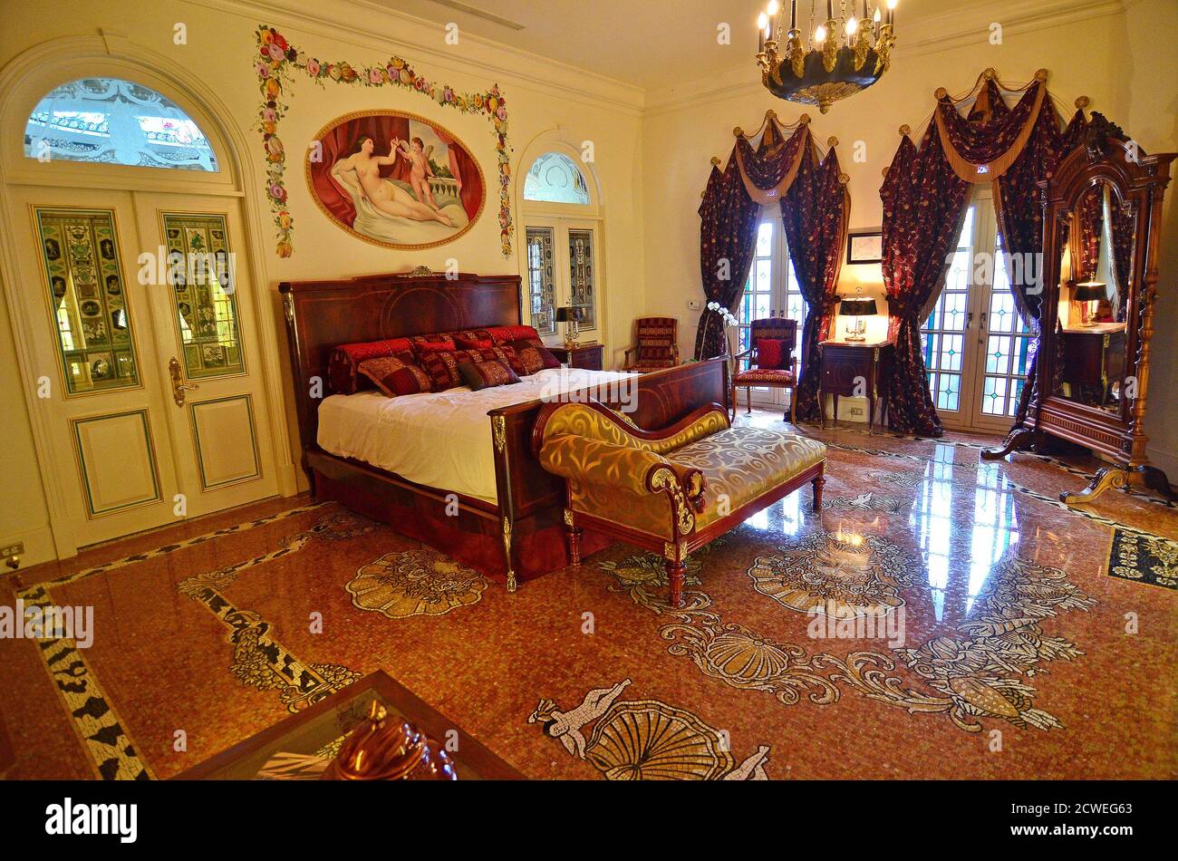 The Mosaic Suite, the room where Madonna stayed while visiting, at the  South Beach mansion formerly owned by fashion designer Gianni Versace in  Miami Beach, Florida July 23, 2013. Versace spent $33