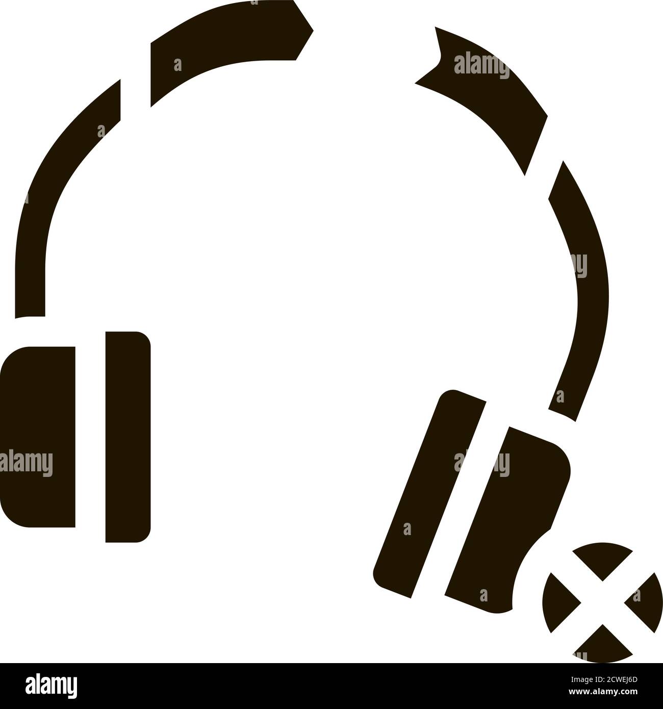 Broken Earphones Icon Vector Glyph Illustration Stock Vector