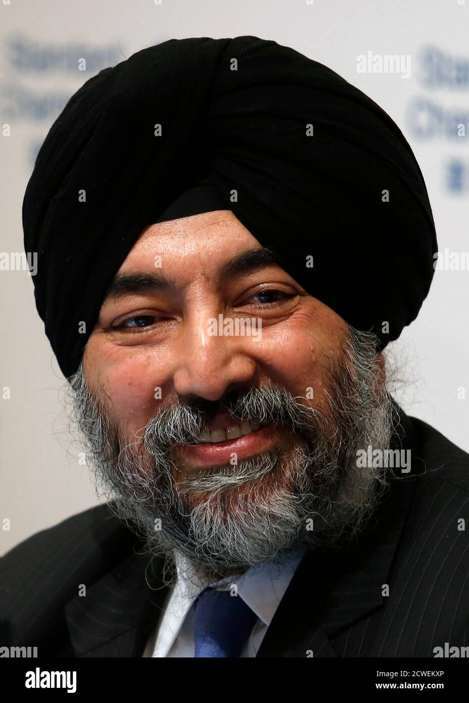 Standard Chartered Group Executive Director and Asia Chief Executive Officer Jaspal Bindra holds his last annual results news conference in Hong Kong March 4, 2015. The bank's veteran head of Asia, Jaspal Bindra. Chairman John Peace is to step down next year amid investor anger at management's failure to move faster to deal with the bank's problems. REUTERS/Bobby Yip (CHINA - Tags: BUSINESS PROFILE HEADSHOT) Stock Photo