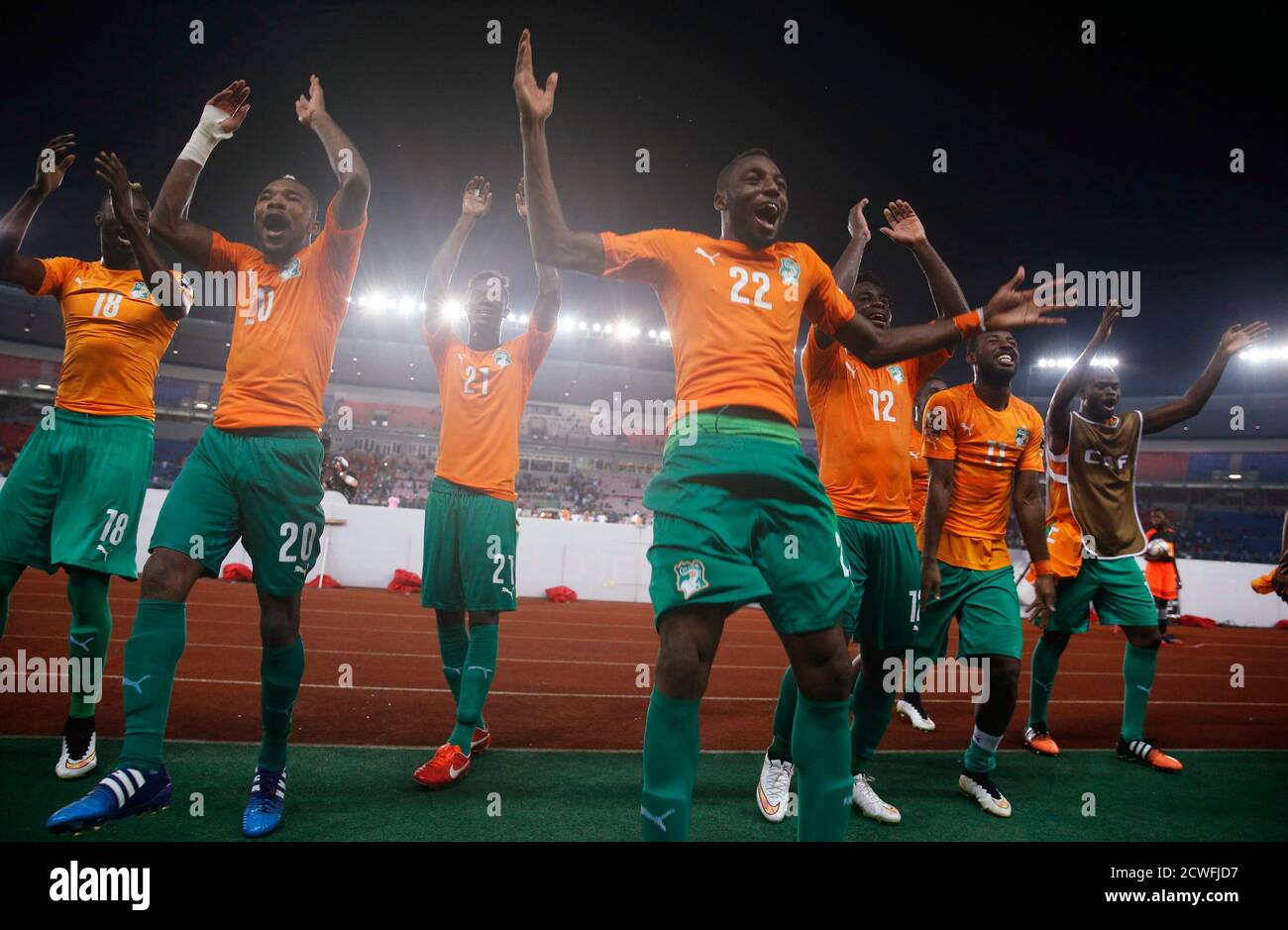Equatorial guinea fans celebrate after hi-res stock photography and