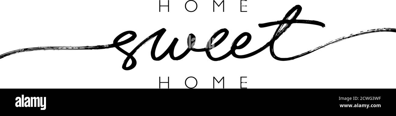 Home sweet home ink brush vector lettering.  Stock Vector