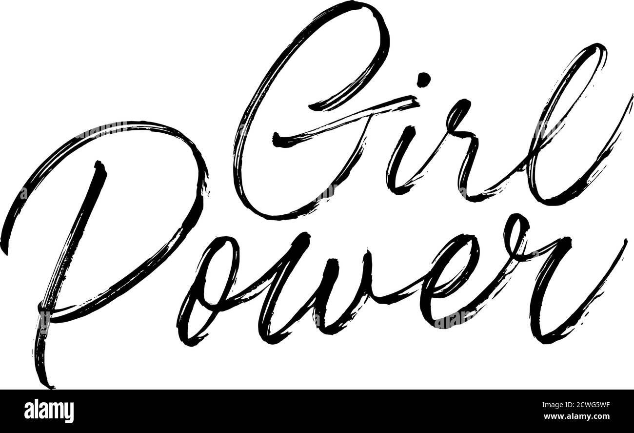Girl Power ink pen vector lettering Stock Vector
