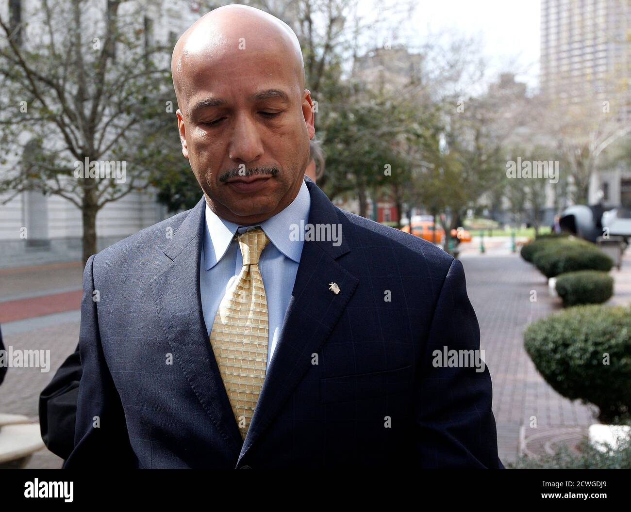 Former New Orleans Mayor Ray Nagin arrives at court in New Orleans February 20, 2013. A federal grand jury in January charged Nagin, who as mayor denounced the federal government response to Hurricane Katrina, with 21 counts of public corruption including receiving thousands of dollars in kickbacks for city services.  REUTERS/Jonathan Bachman  (UNITED STATES - Tags: CRIME LAW POLITICS) Stock Photo