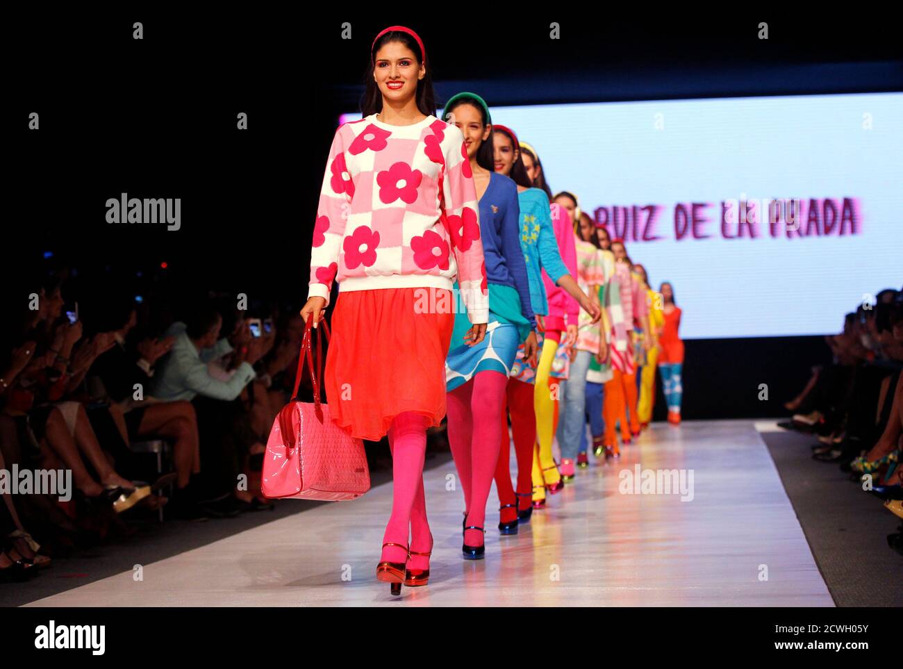 Models present creations from Spanish designer Agatha Ruiz de la Prada  during Lima Fashion Week April 10, 2013. REUTERS/Mariana Bazo (PERU - Tags:  FASHION Stock Photo - Alamy