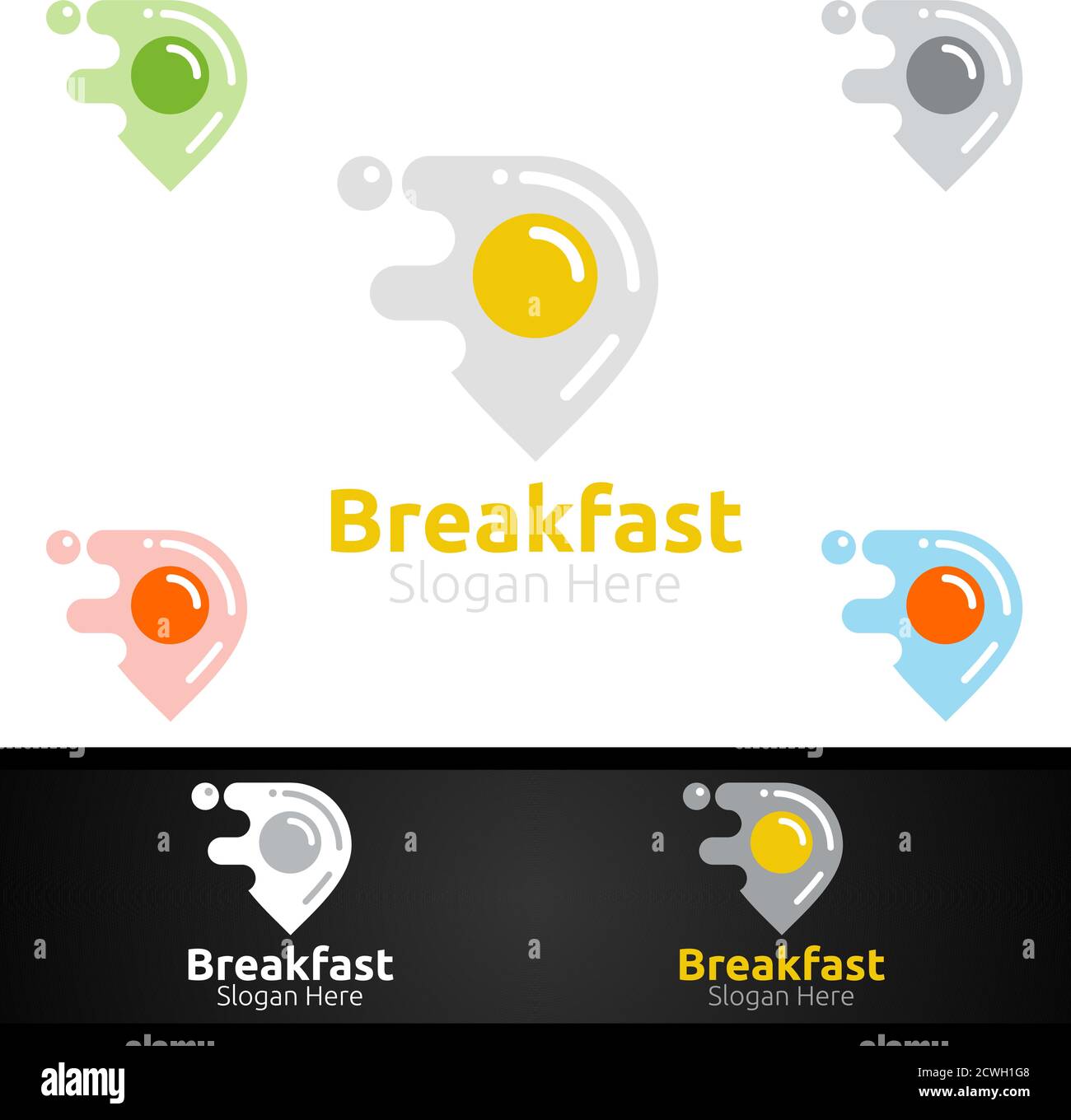 Breakfast Fast Food Delivery Service Logo for Restaurant, Cafe or