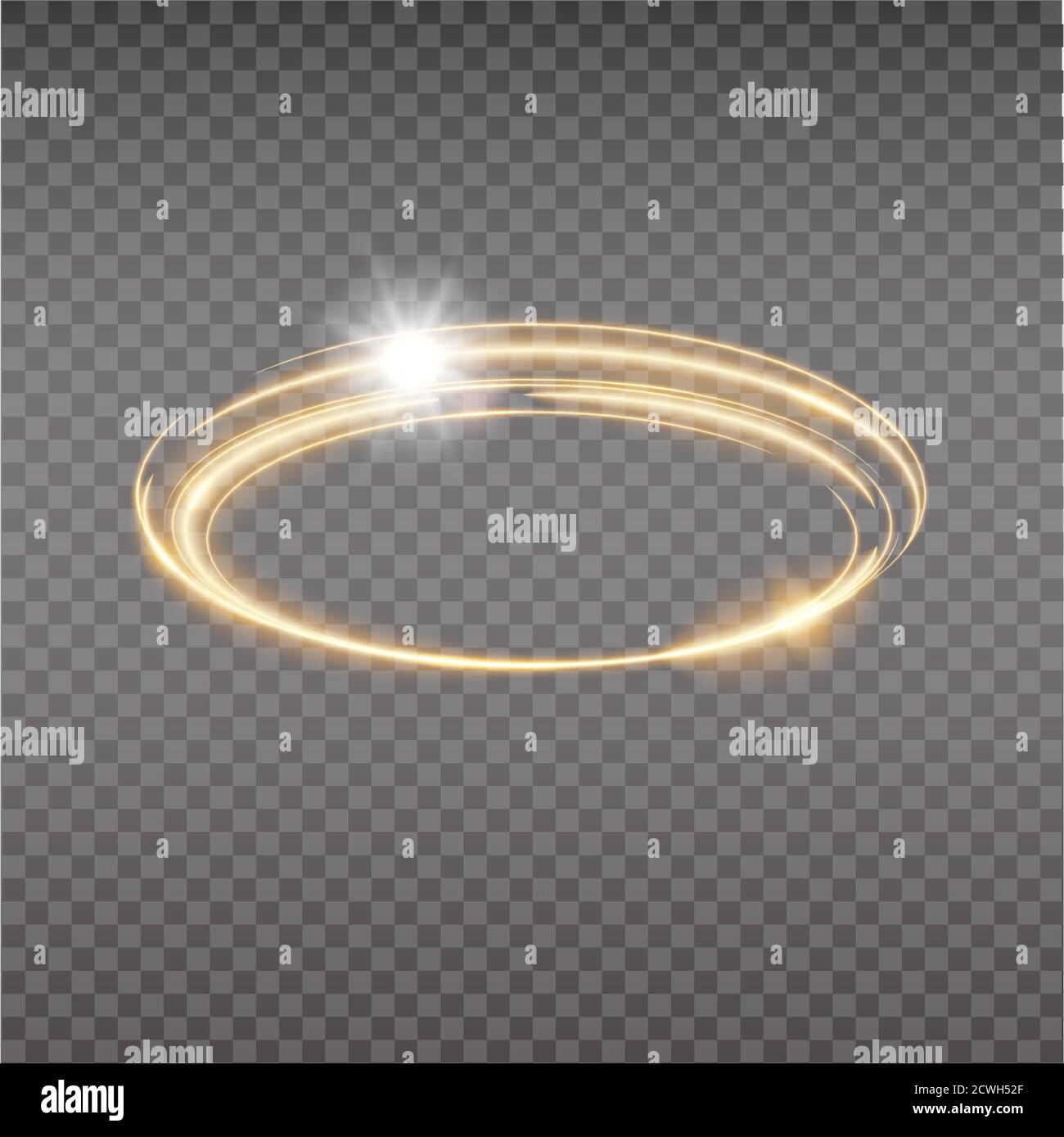 Bright halo. Abstract glowing circles. Light optical effect halo on