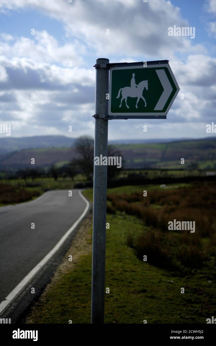 A signpost showing horse riding in Merthyr Tydfil, south Wales Stock Photo Alamy