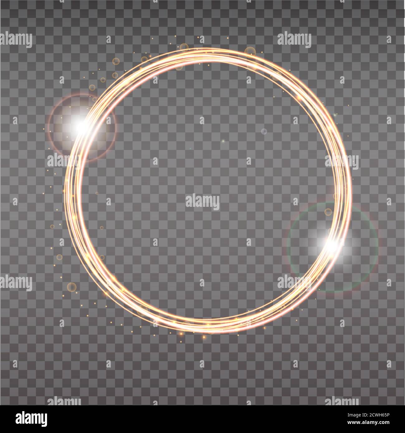 Bright halo. Abstract glowing circles. Light optical effect halo on