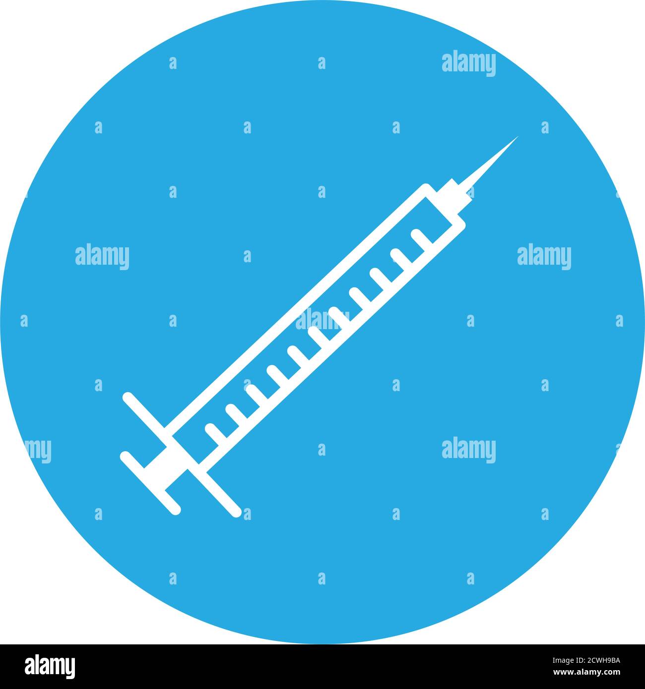 Hypodermic syringe, injection. Diabetes disease icon, glucose