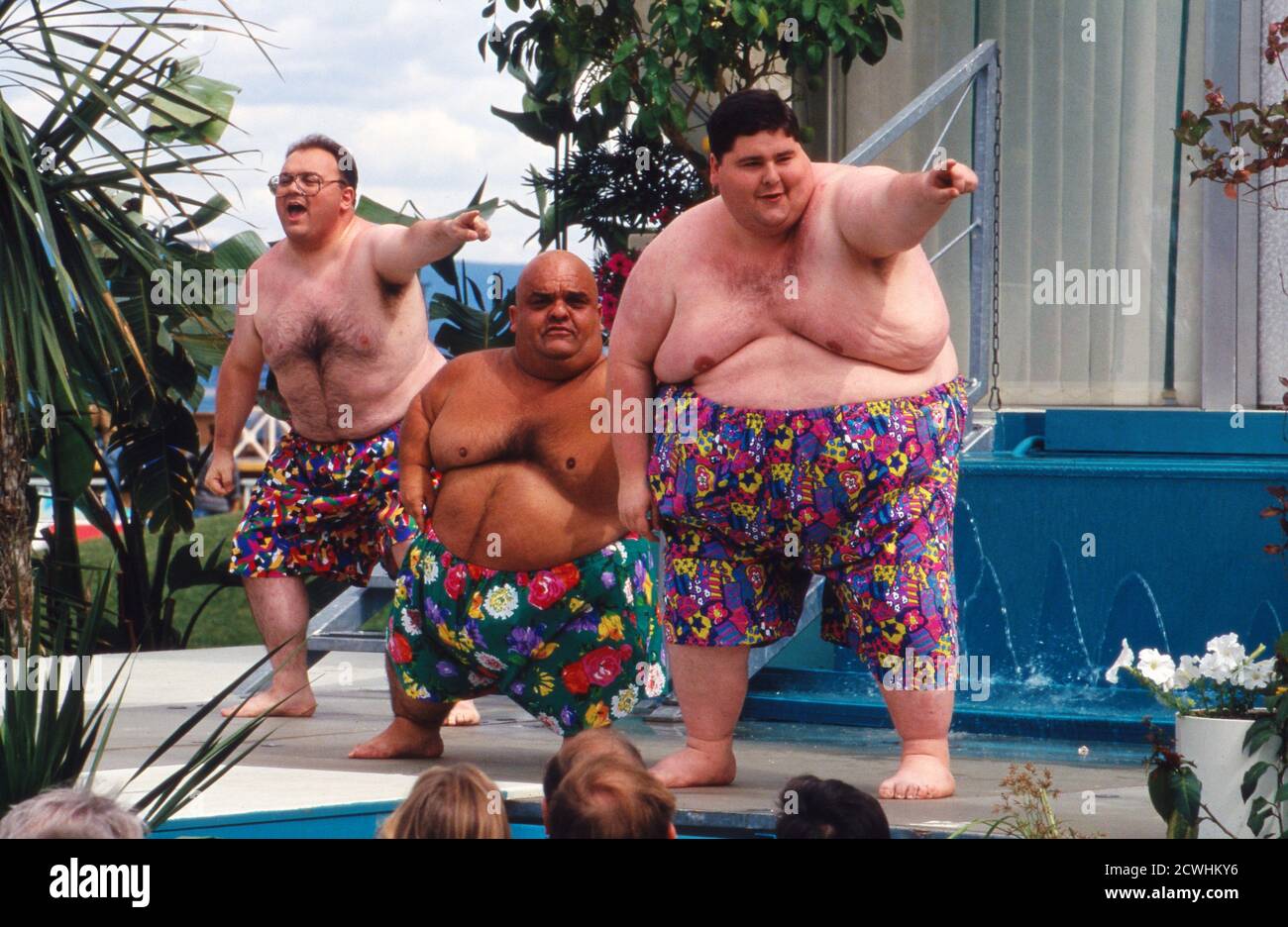 ZDF Fernsehgarten, Sonntags-Unterhaltungsshow, Sendung vom 3. Juli 1994, Gaststar: fettes Trio Stock Photo