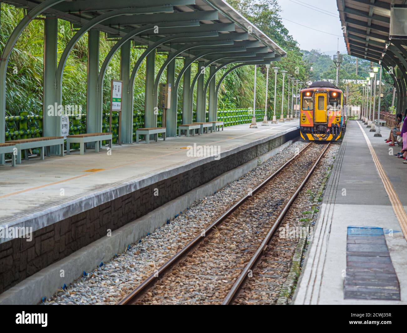 Pingxi, Taiwan - October 05, 2016: Wagons of  historic train  Pingxi Line in Taiwan Stock Photo