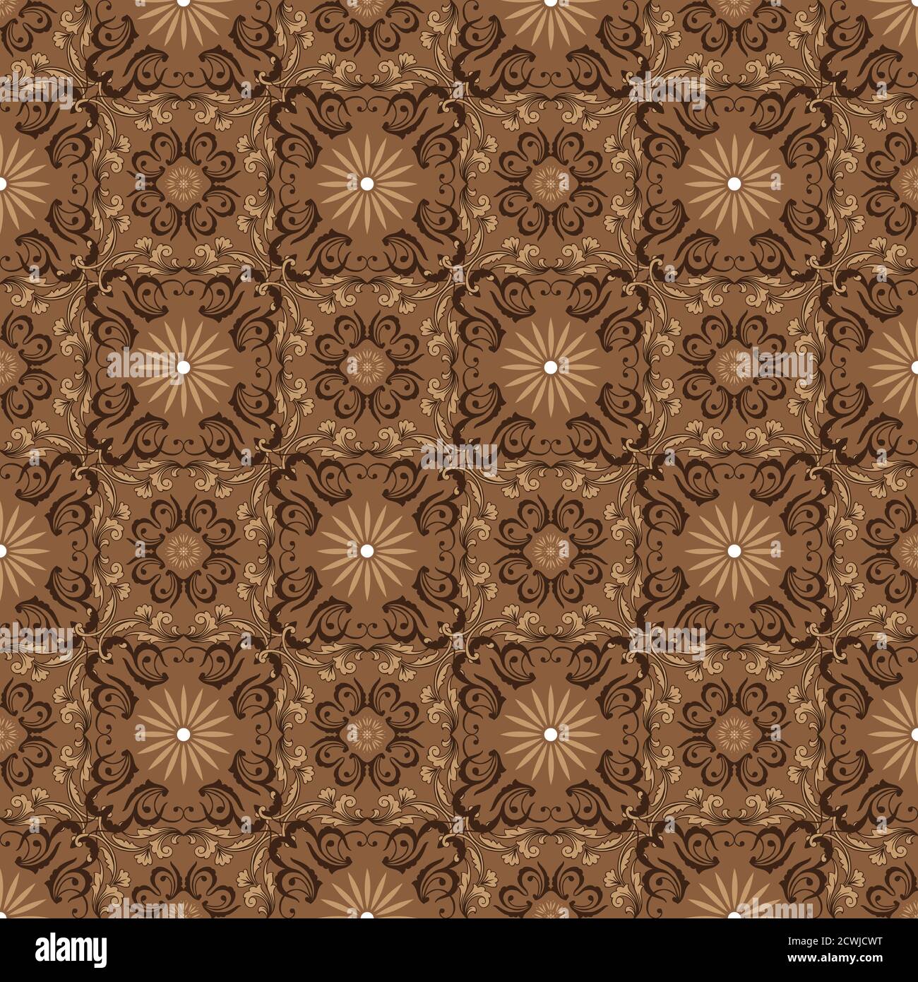 Modern Flower Pattern With Brown Color Design For Typical Of