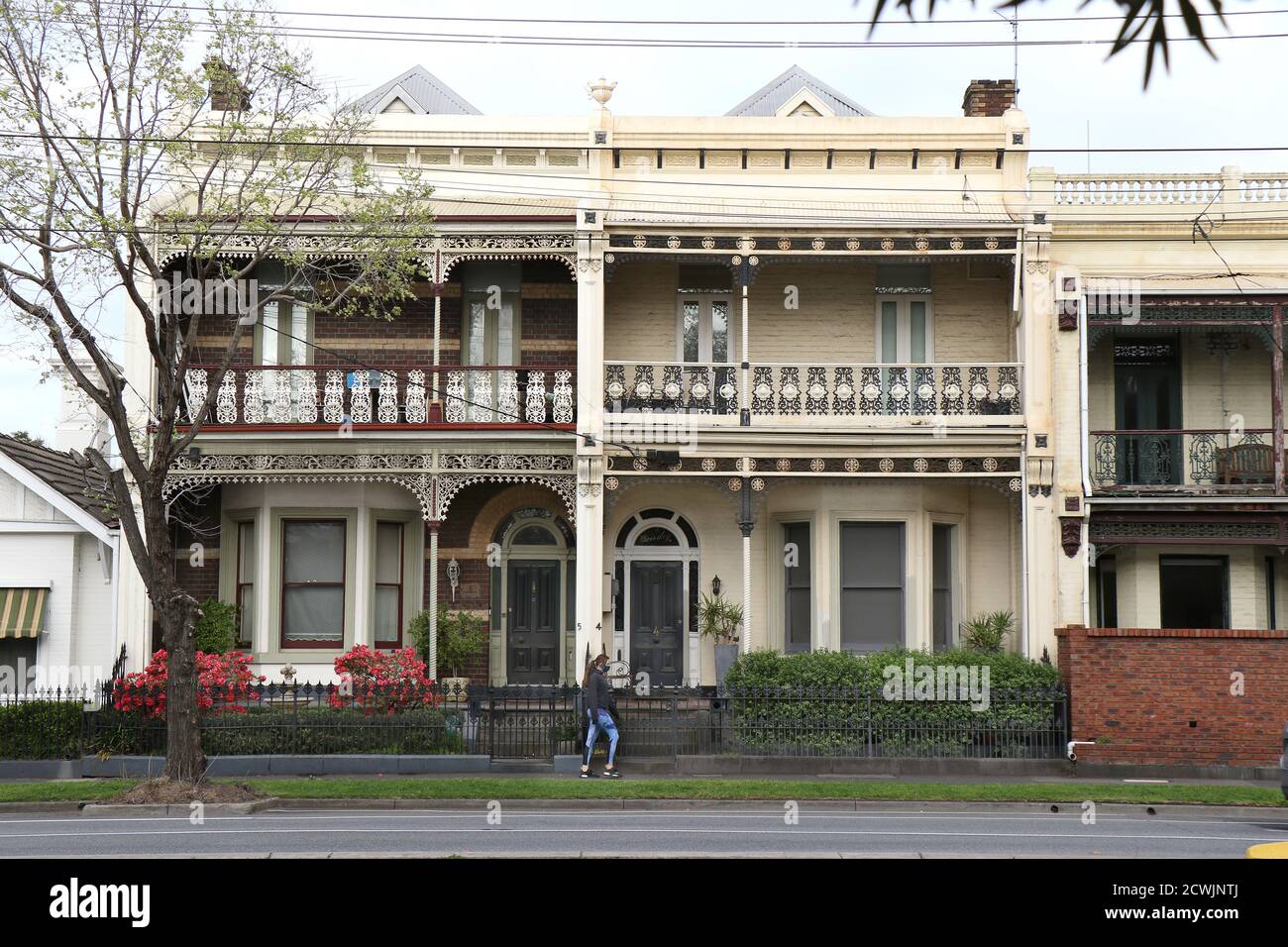 Melbourne Australia: Heritage architecture in the suburban streets of Melbourne . Stock Photo