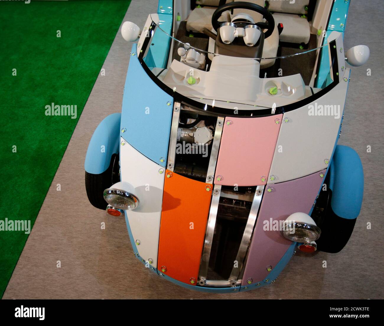 Japanese Automaker Toyota S New Car Kit For Children Camatte57s Which Is Driven By Electricity And Composed Of 57 Detachable Body Panels Is Displayed At The International Toy Show In Tokyo June 13