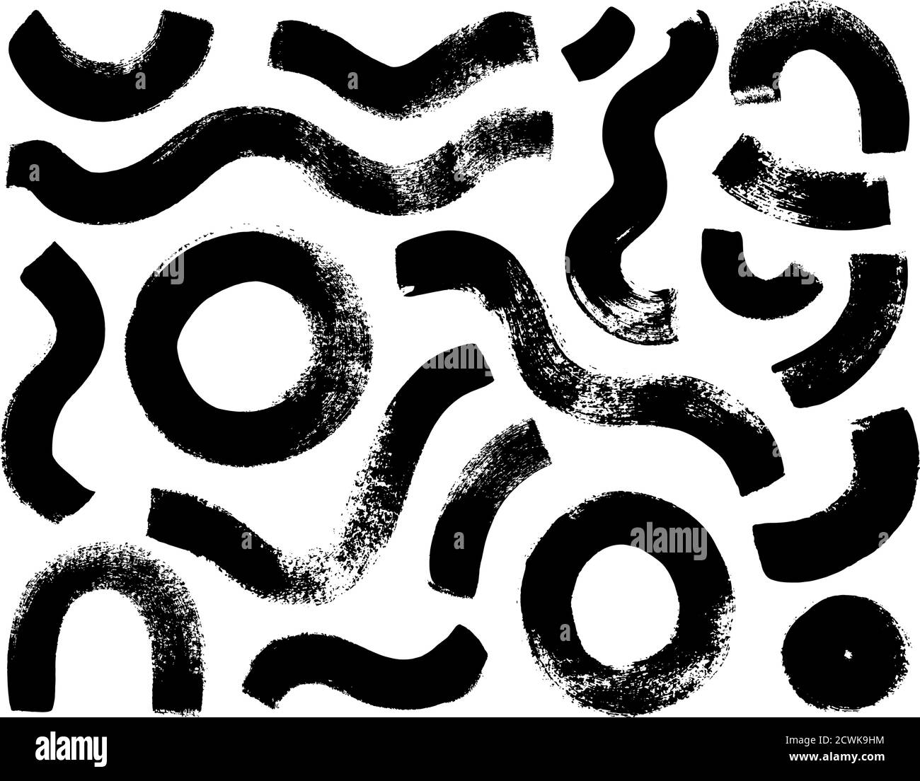Black paint brush strokes vector collection Stock Vector Image & Art