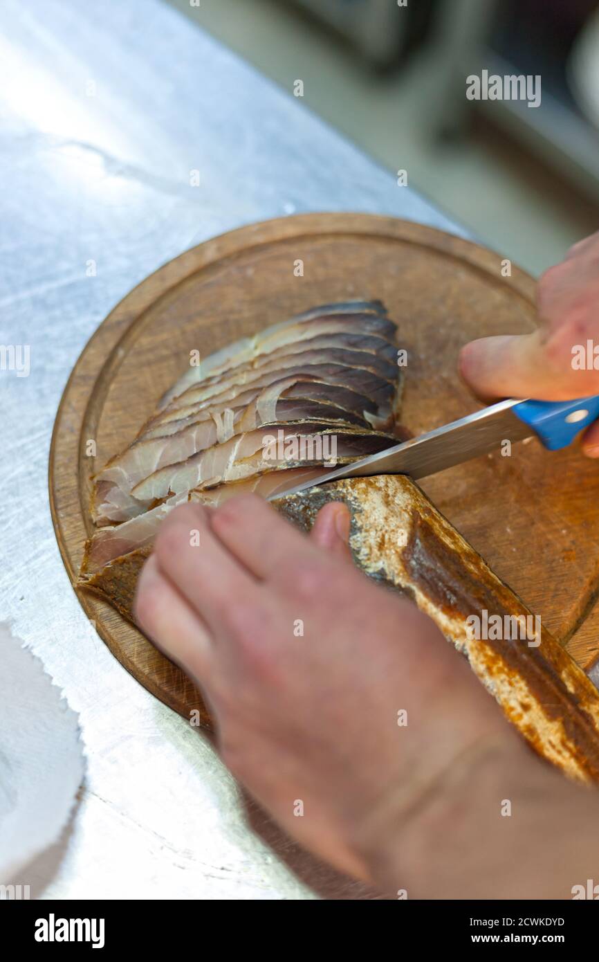 Fish Pastrami, Smoked Fish Meat with Various Spices Stock Photo Alamy