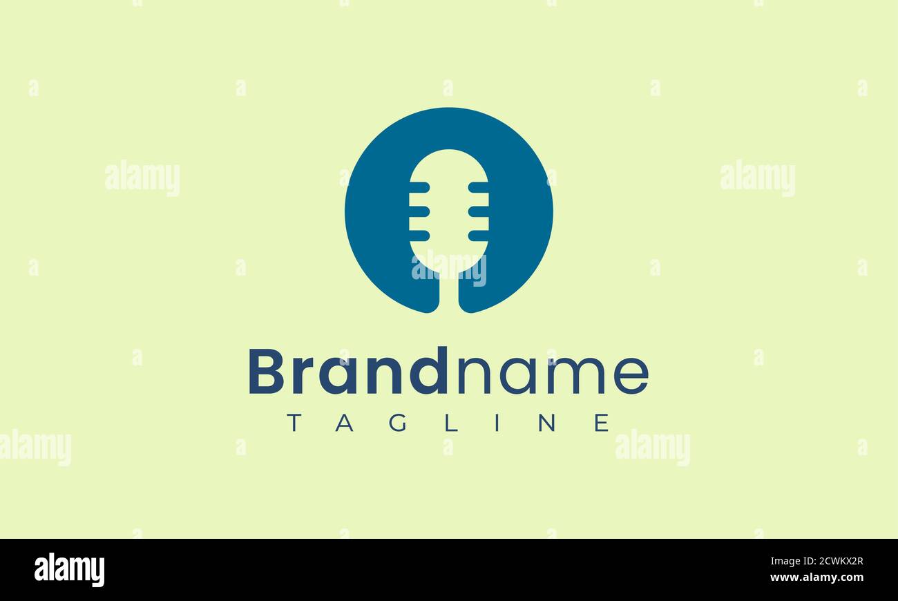 podcast logo template with simple and modern shape Stock Vector