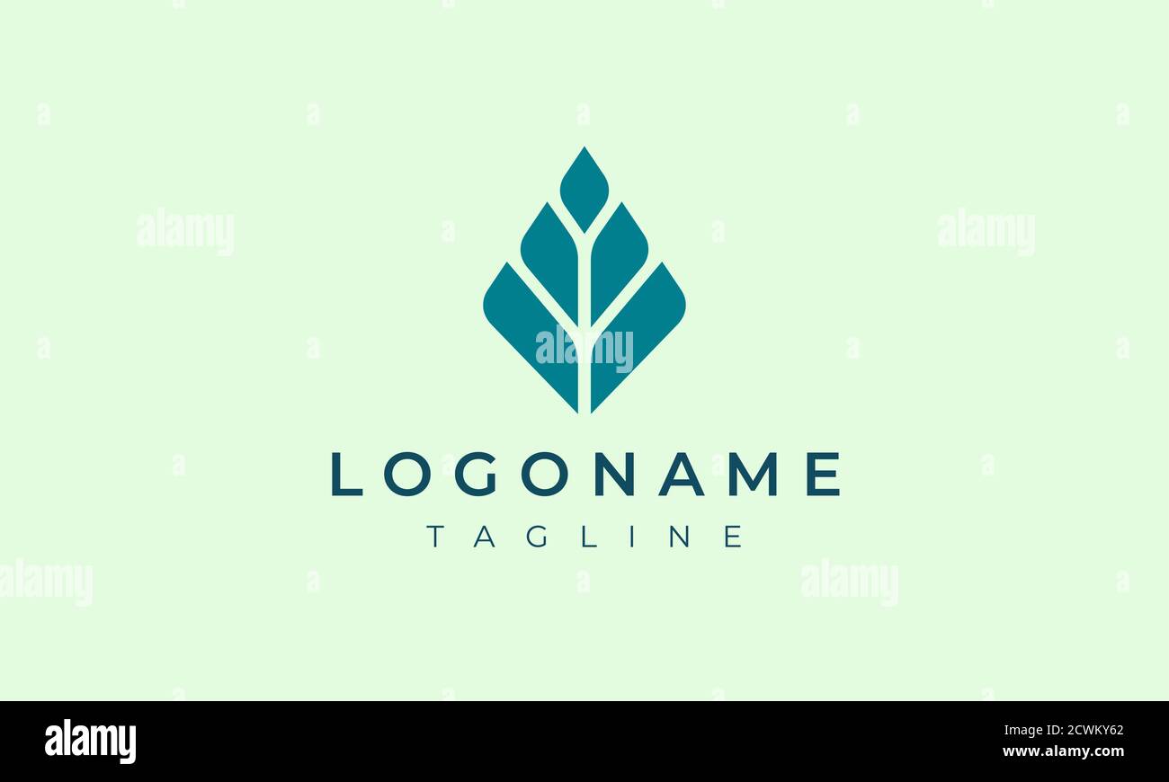 Leaf logo template with simple shape Stock Vector
