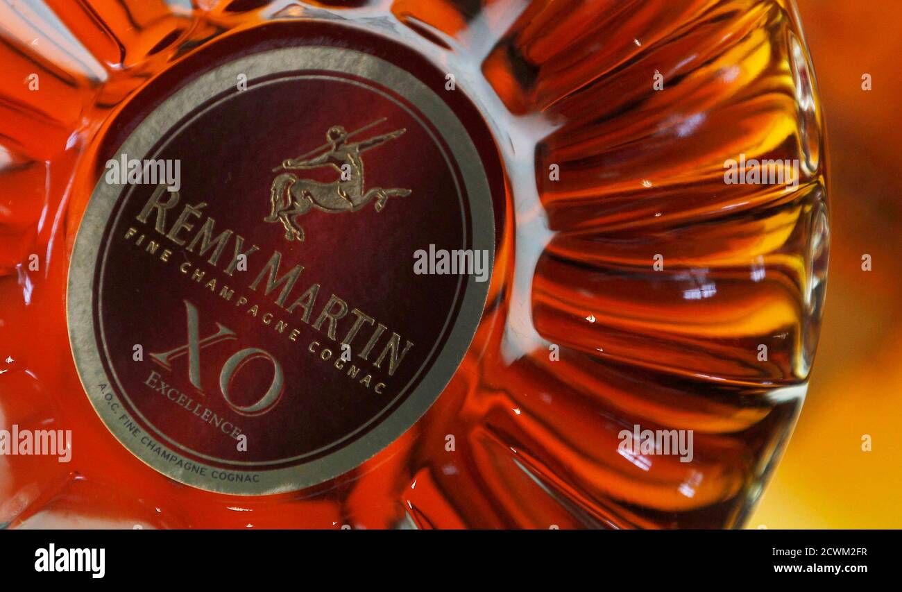 A bottle of "XO" (extra old) cognac is displayed at the Remy Martin  distillery in Cognac, southwestern France, October 8, 2012. As overall  cognac sales have recovered from the 2008/09 downturn, discerning