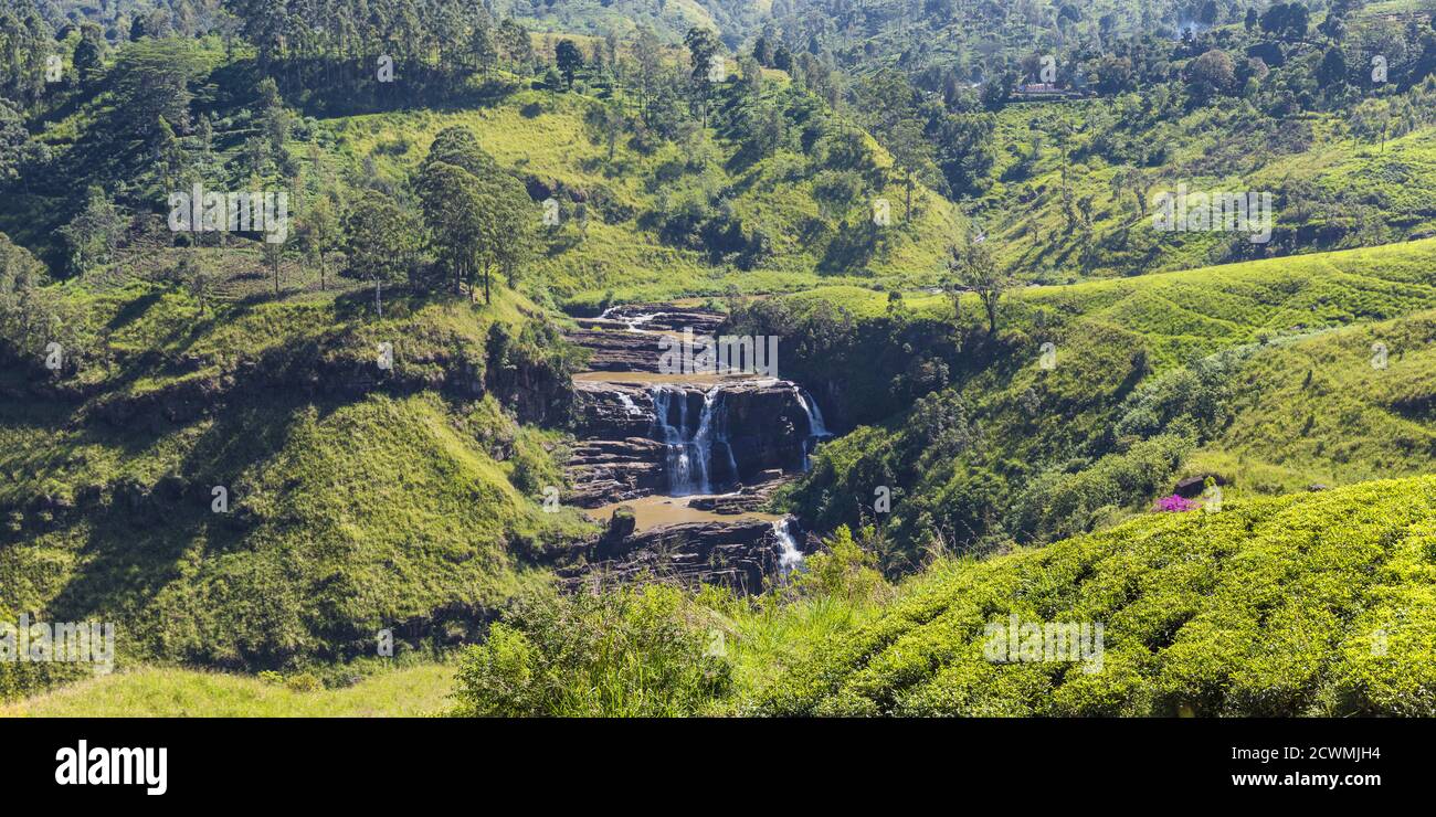 Sri Lanka, Nuwara Eliya, St Clair Waterfall Stock Photo Alamy