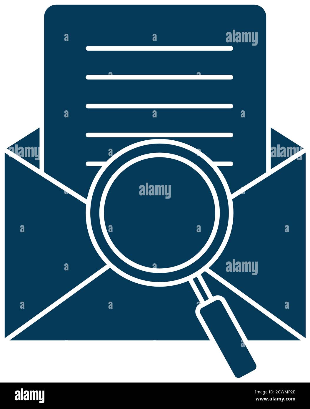 lupe with envelope silhouette style icon vector design Stock Vector