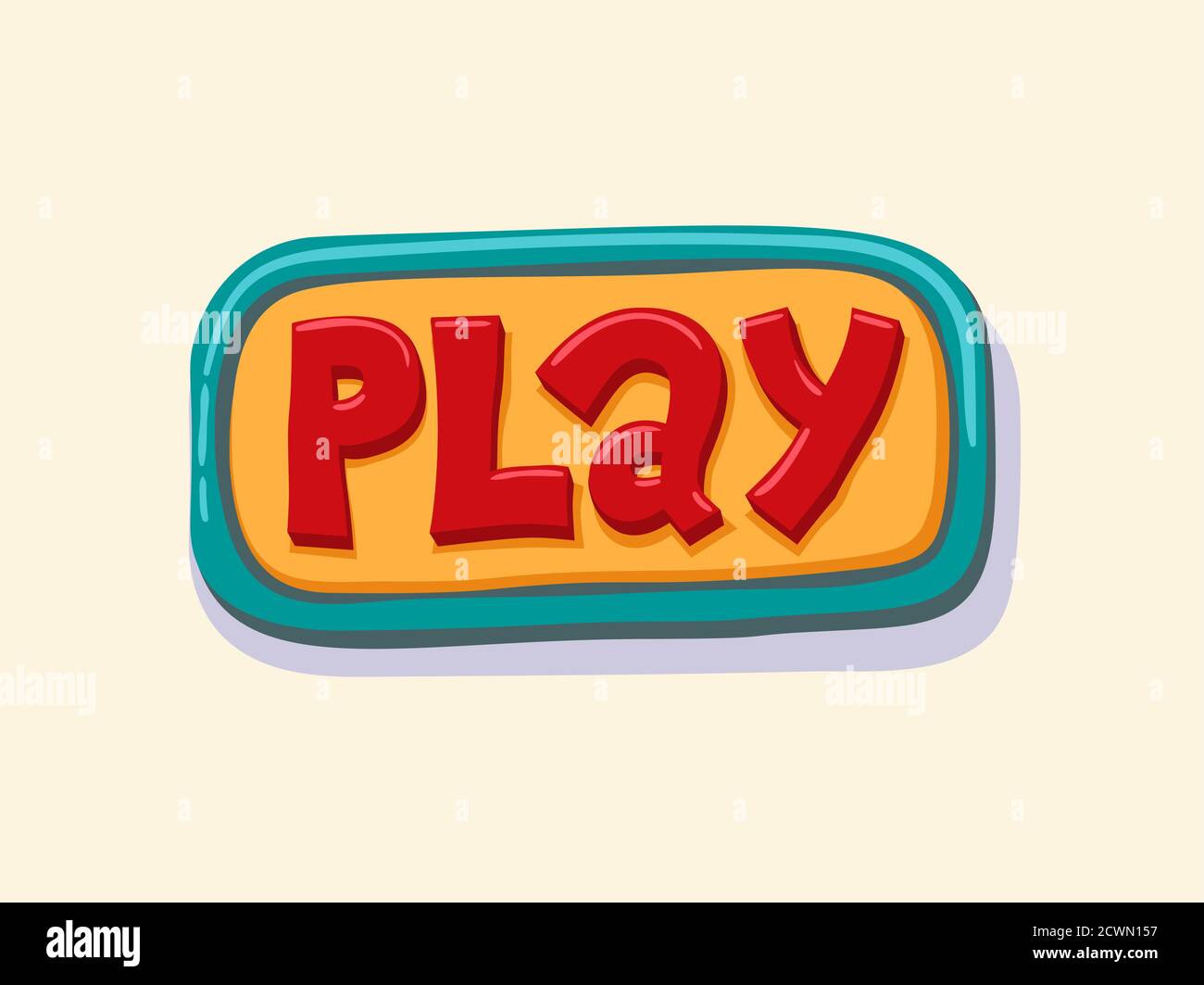 Hand drawn Play web button. internet button Stock Vector