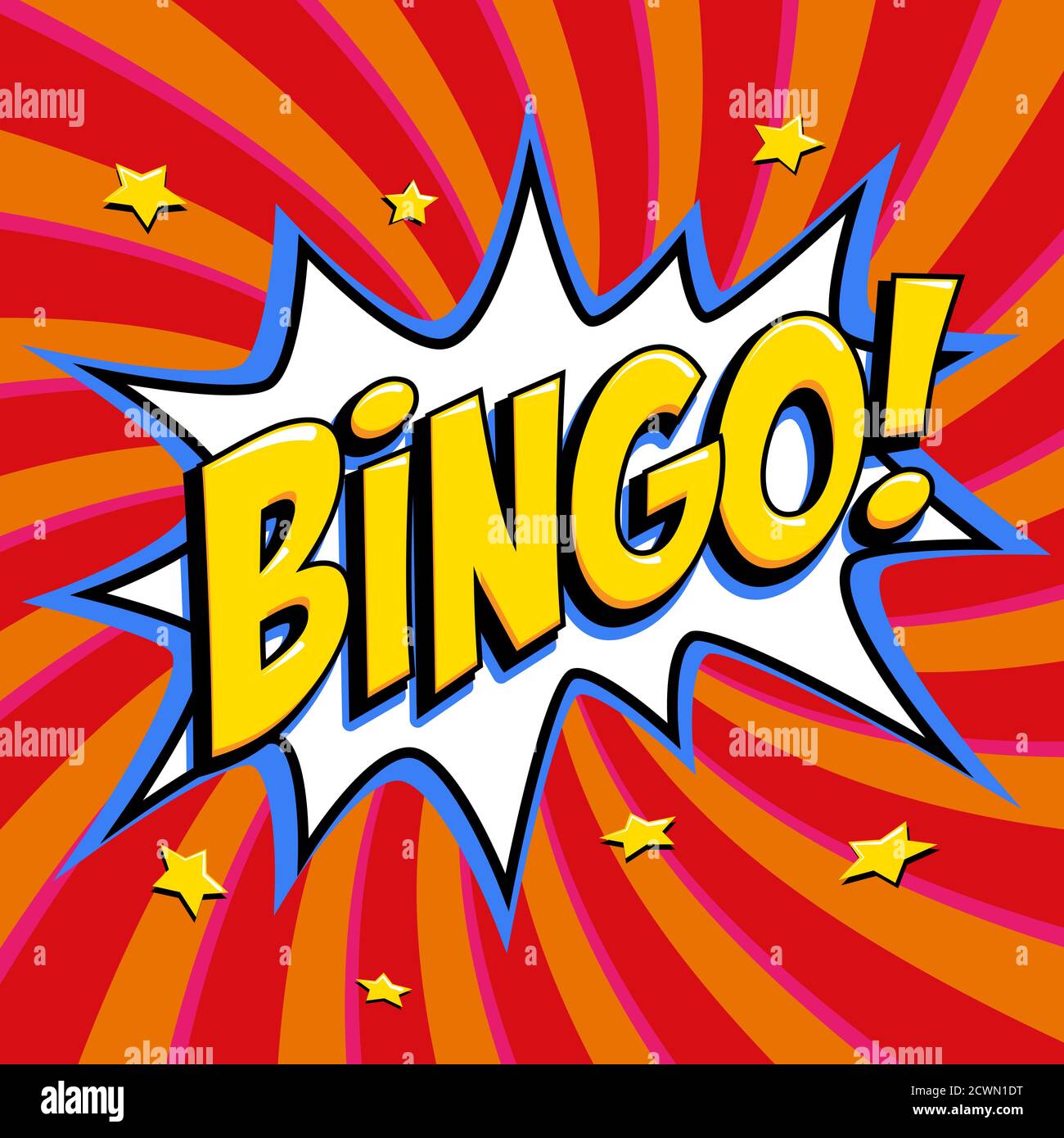 Bingo lottery poster. Lottery game background. Comics popart