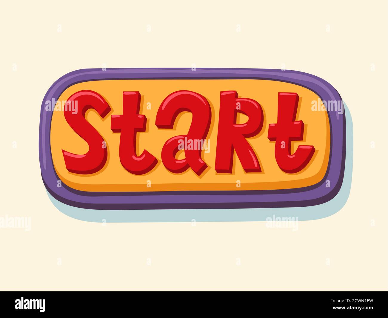 Hand drawn start web button. internet button Stock Vector