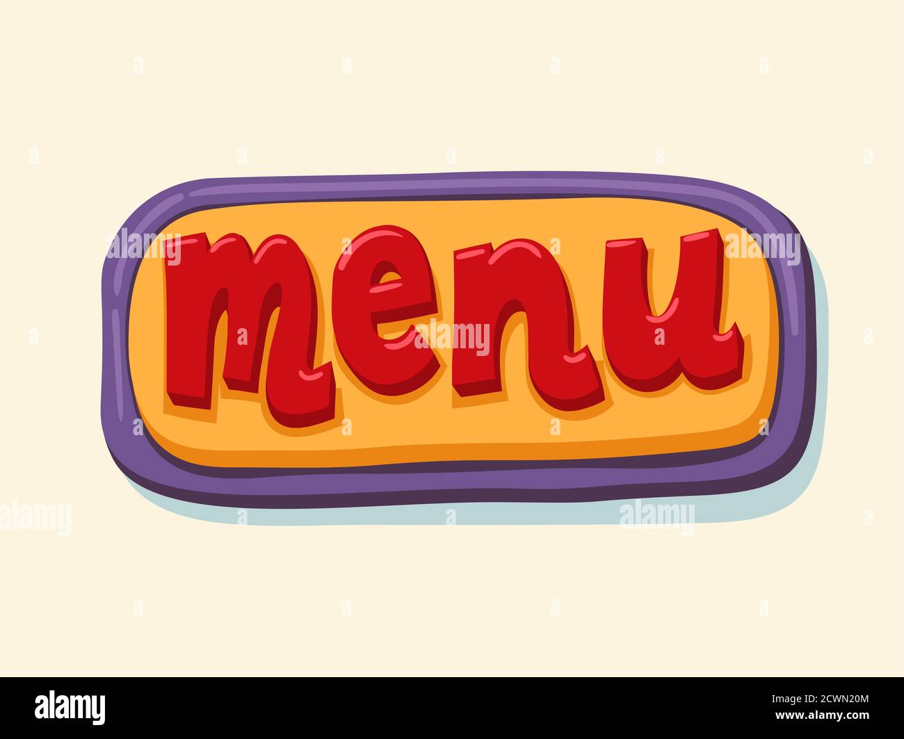 Hand drawn menu web button. internet button Stock Vector