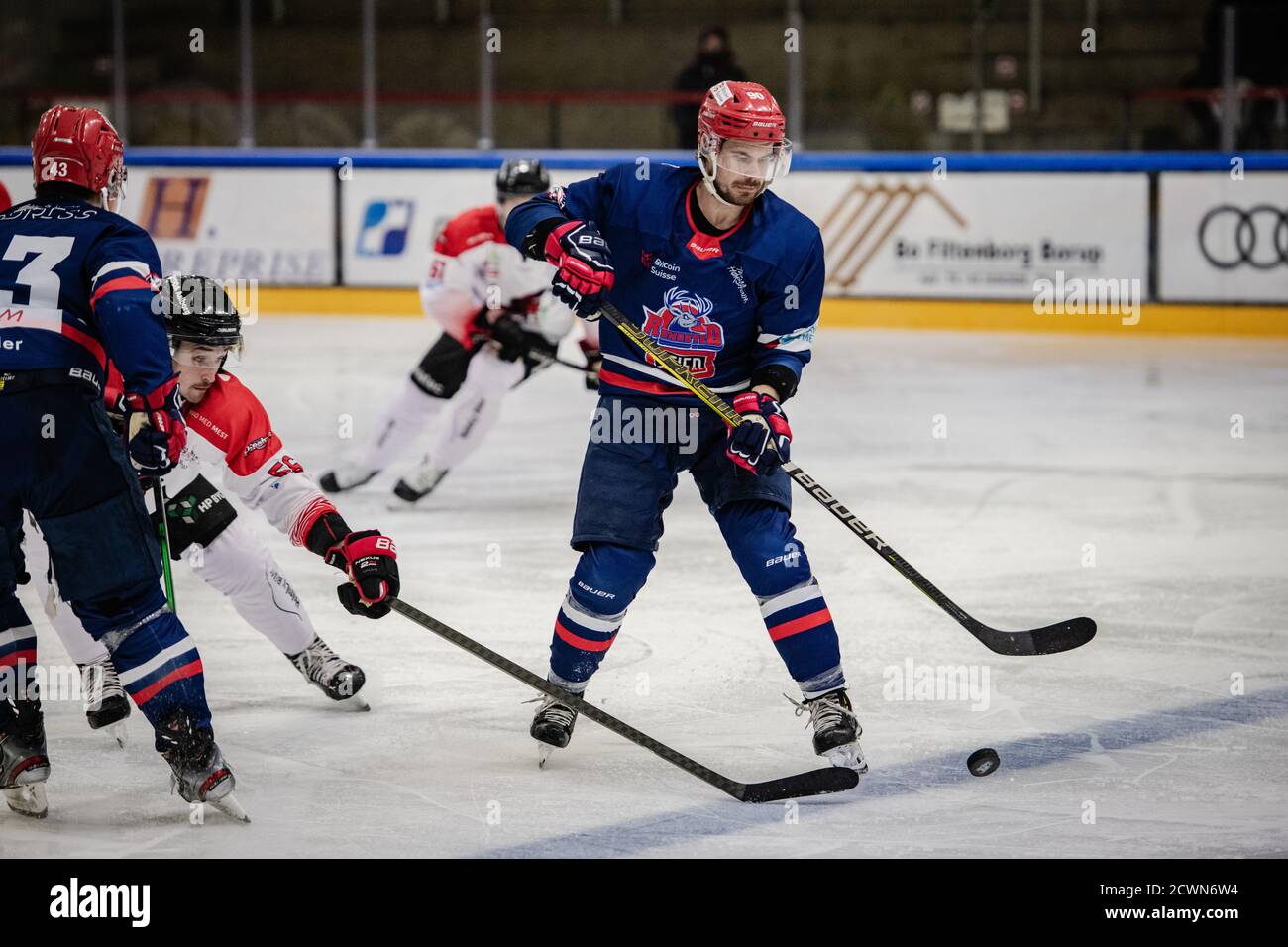 Horsholm, Denmark. 29th Sep, 2020. Mattias Persson (90) of Rungsted Seier  Capital seen in the Metalligaen ice hockey match between Rungsted Seier  Capital and Aalborg Pirates at Bitcoin Arena in Horsmolm. (Photo