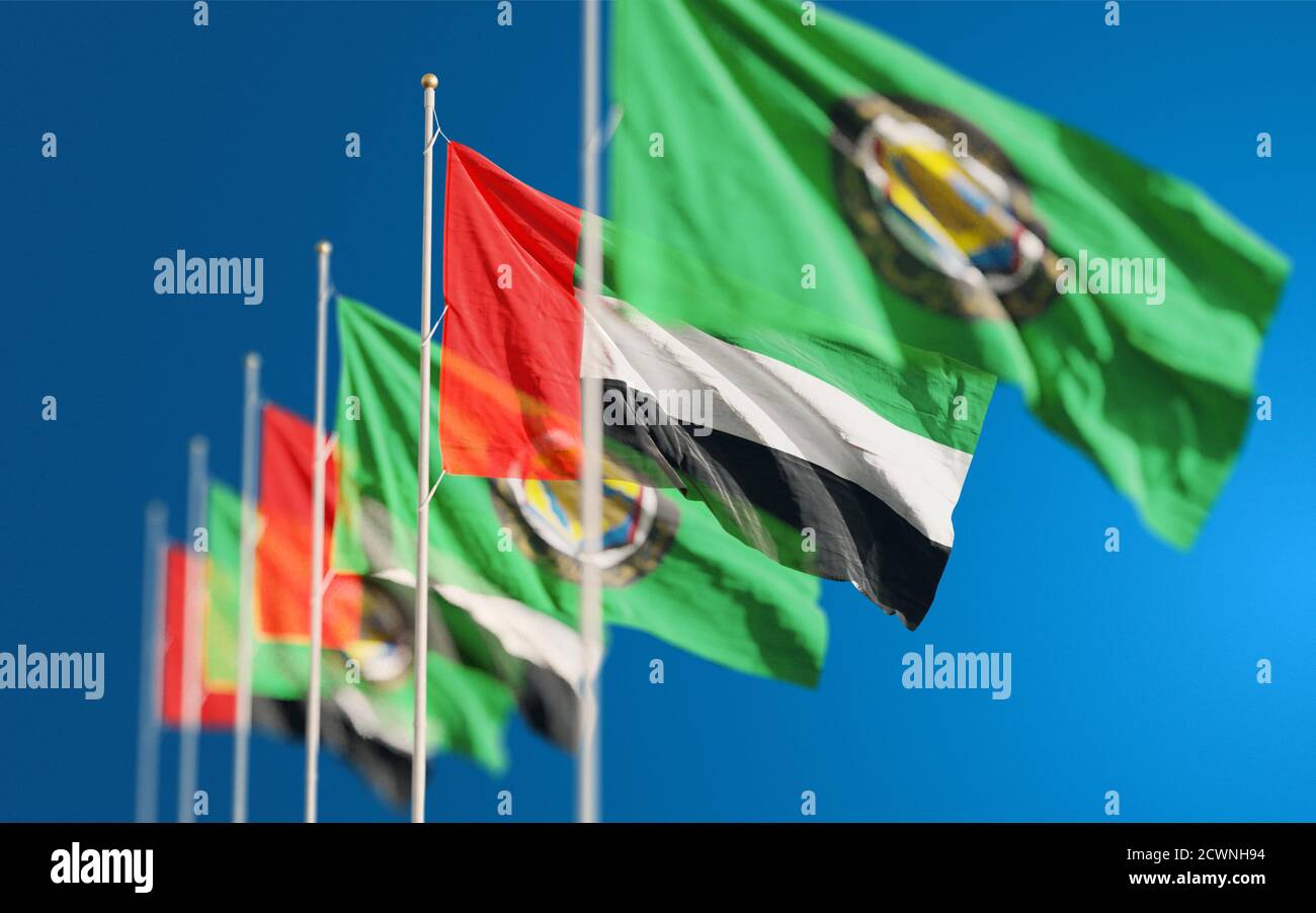Flags of gcc member states hires stock photography and images Alamy