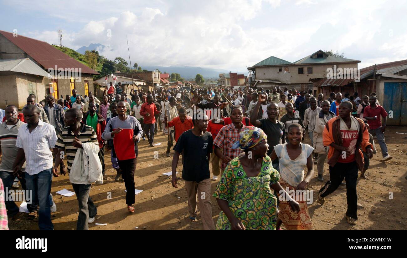 Residents Of Bunagana Celebrate The Arrival Of The Congolese Army At Bunagana North Of Goma October 30 2013 Civilians Celebrated In The Streets On Wednesday As Congolese Troops Entered The Eastern Border
