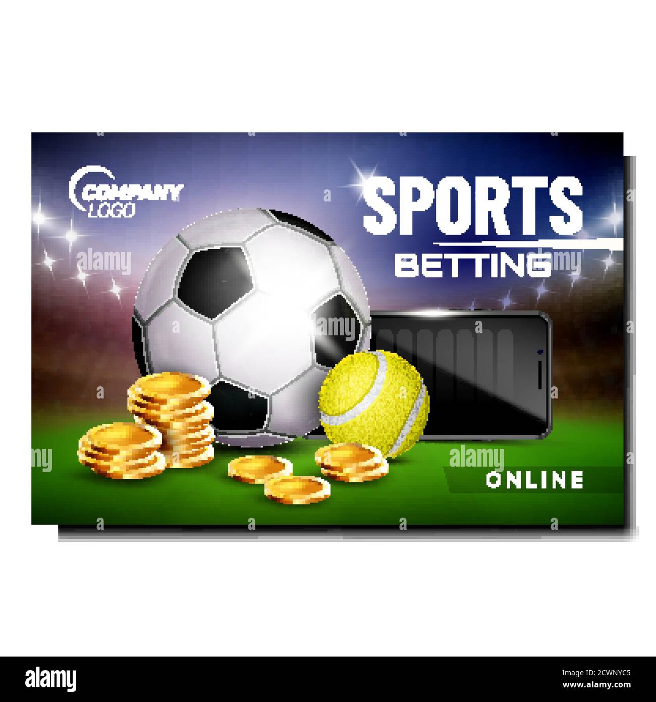Sports Betting Creative Promotional Poster Vector Stock Vector Pertaining To Football Betting Card Template