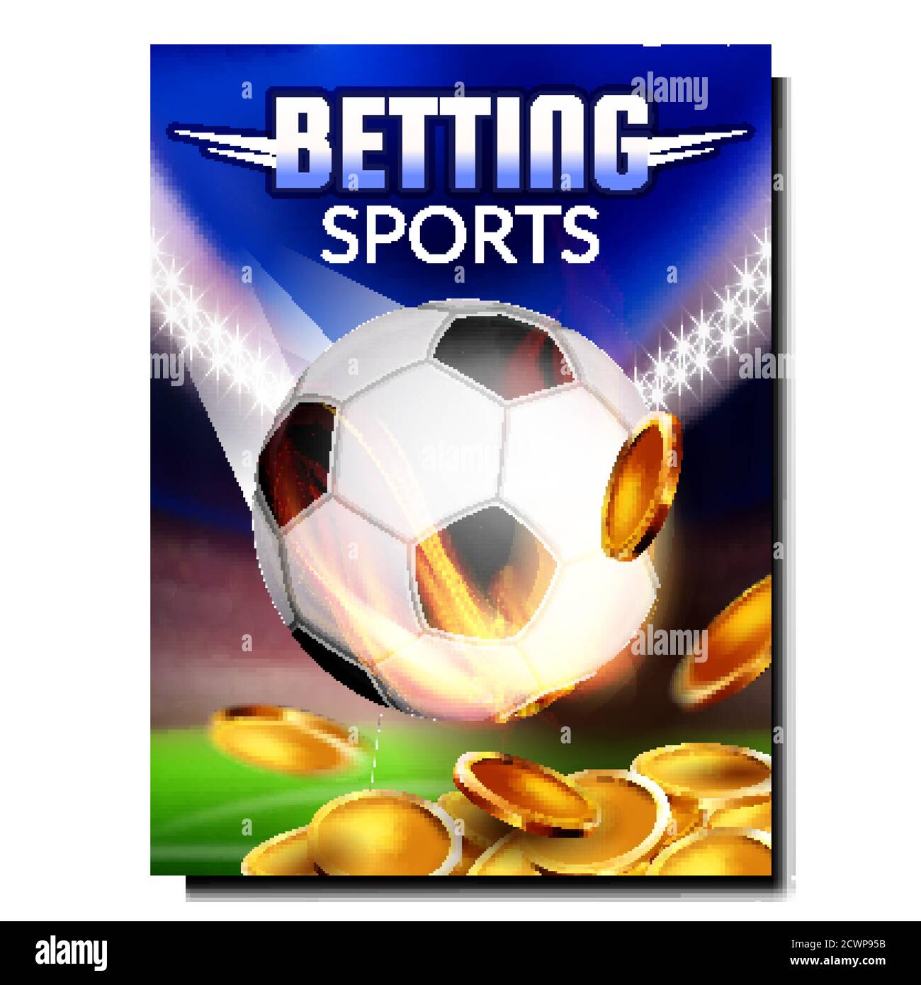 Betting Sport Soccer Promotional Poster Vector Stock Vector Image & Art ...