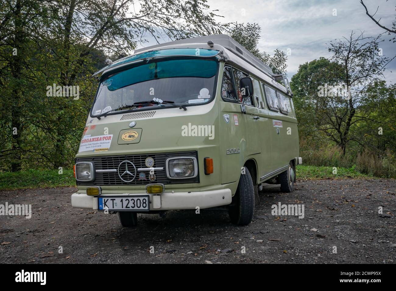Mercedes 206 D camper from 1970. Komancza, eastern Poland. Europe Stock  Photo - Alamy
